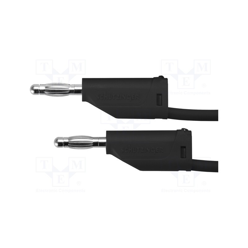 1 pcs x SCHu00dcTZINGER - MFK 15 / 1 / 50 / SW - Test lead, 70VDC, 33VAC, 16A, banana plug 4mm,both sides, black