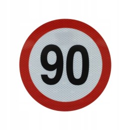 The speed 90km h sr 20 cm sticker was reflective