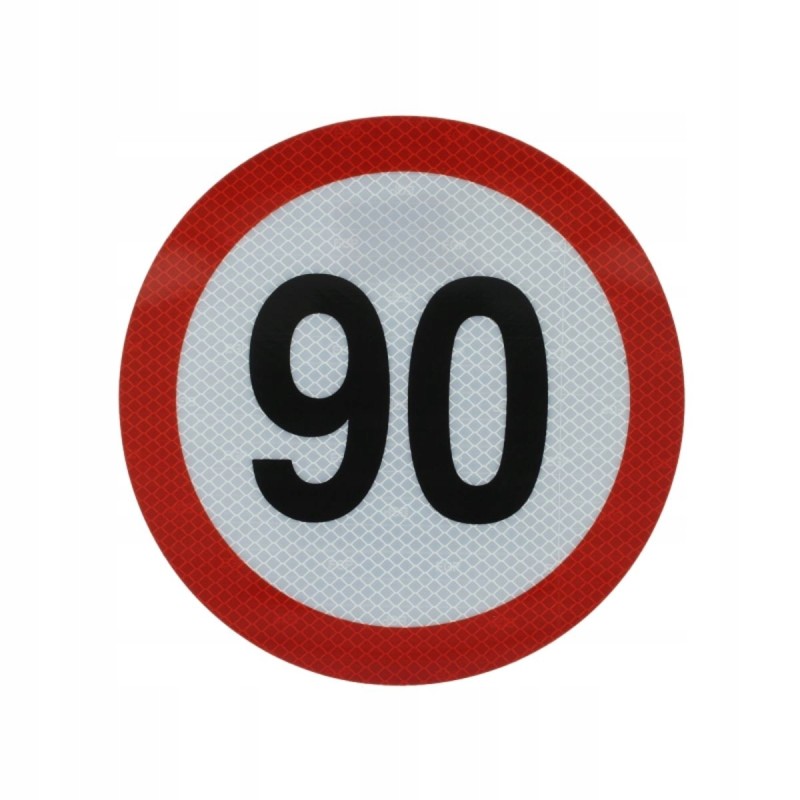 The speed 90km h sr 20 cm sticker was reflective