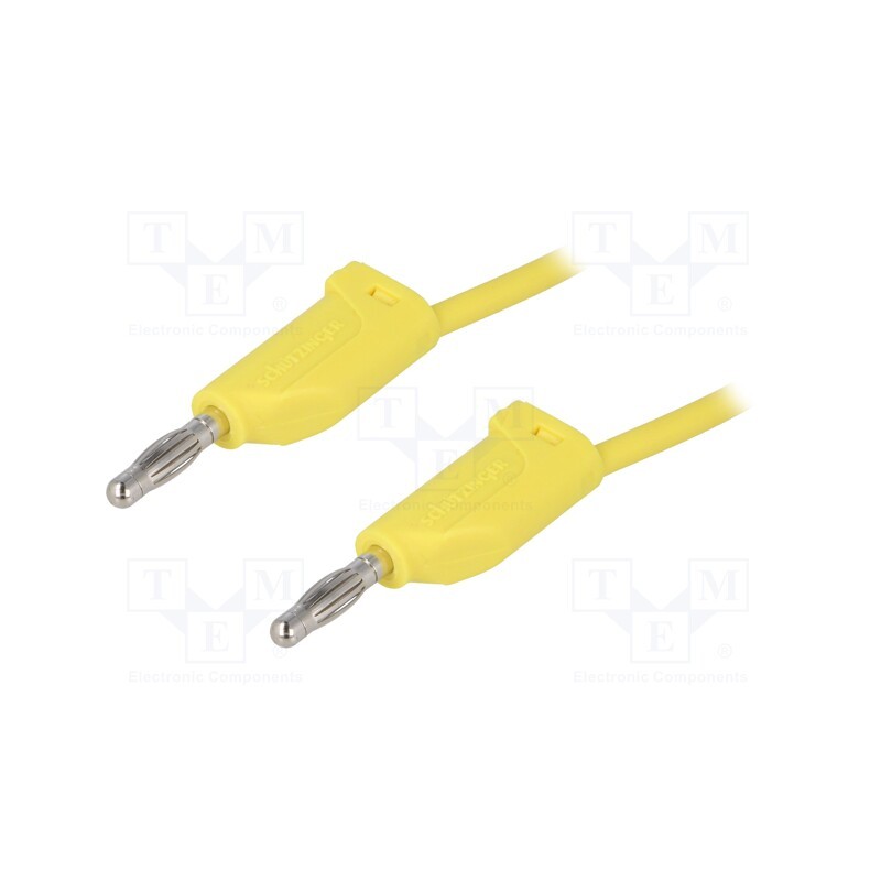 1 pcs x SCHu00dcTZINGER - MFK 15 / 1 / 50 / GE - Test lead, 70VDC, 33VAC, 16A, banana plug 4mm,both sides, yellow