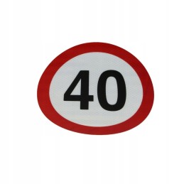 The speed 40km h sr 20 cm sticker was reflective