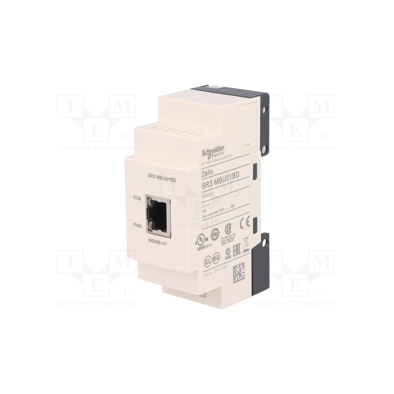 1 pcs x SCHNEIDER ELECTRIC - SR3MBU01BD - Module: communication, OUT 1: RS485 Modbus RTU, Zelio Logic