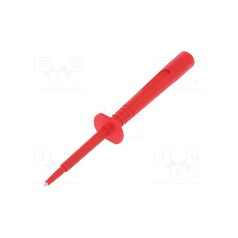 1 pcs x SCHu00dcTZINGER - SPS 6890 NI / RT - Probe tip, 16A, red, Socket size: 4mm, Plating: nickel plated, 5mΩ