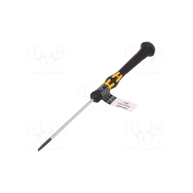 1 pcs x WERA - 5030105001 - Screwdriver, slot, precision, 3,0x0,5mm, ESD, Blade length: 80mm