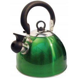 Green tourist kettle with whistle 2 5 l