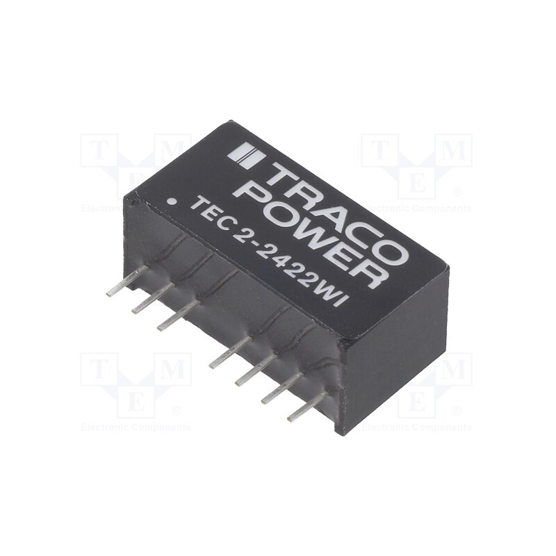 1 pcs x TRACO POWER - TEC 2-2422WI - Converter: DC/DC, 2W, Uin: 9÷36V, Uout: 12VDC, Uout2: -12VDC, SIP8