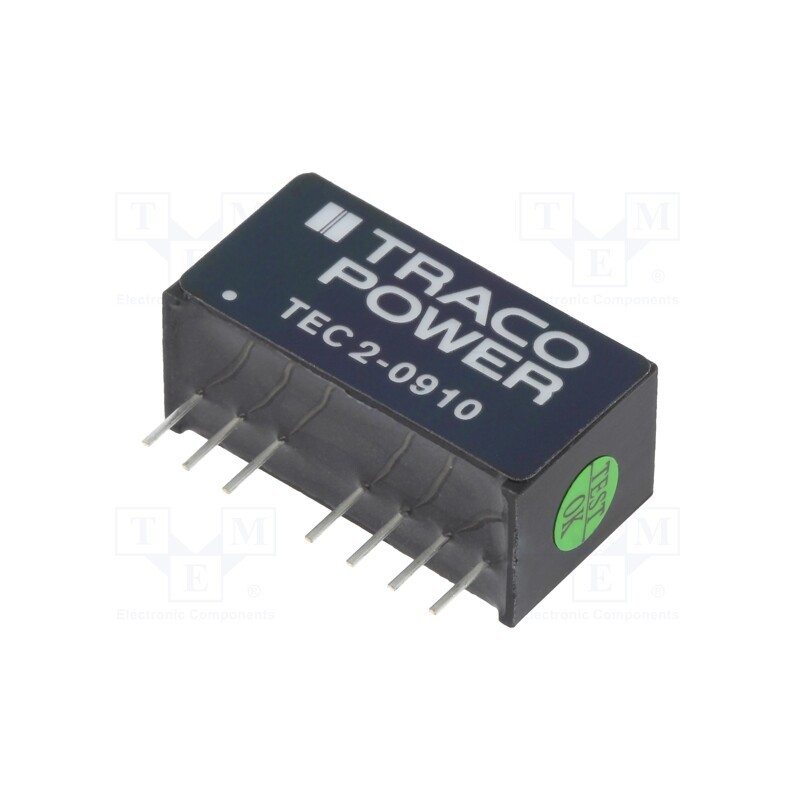 1 pcs x TRACO POWER - TEC 2-0910 - Converter: DC/DC, 2W, Uin: 4.5÷13.2V, Uout: 3.3VDC, Iout: 500mA, SIP8