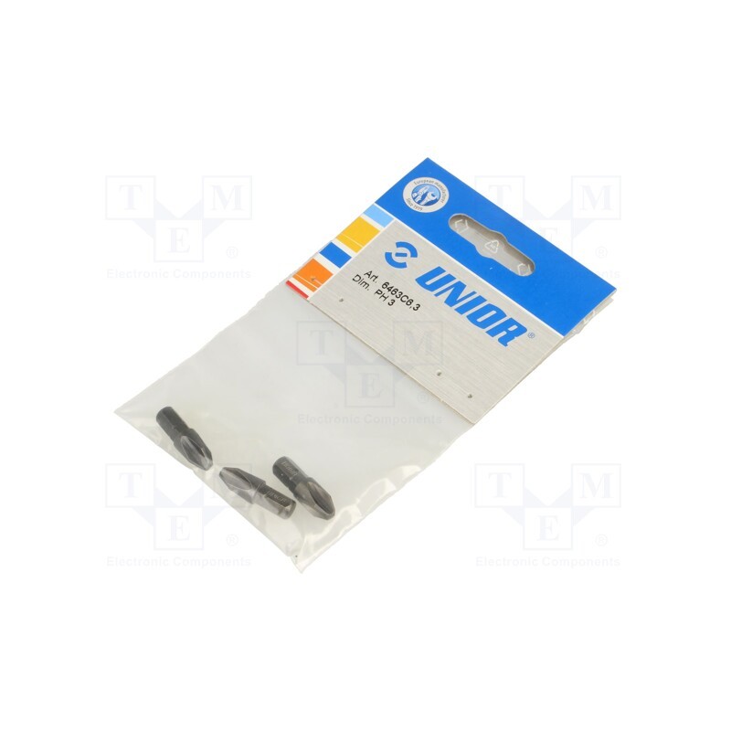 1 pcg x UNIOR - 602391 - Screwdriver bit, Phillips, PH3, Overall len: 25mm, 3pcs.