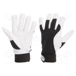 1 set x LAHTI PRO - L270811K - Protective gloves, Size: 11, black, natural leather