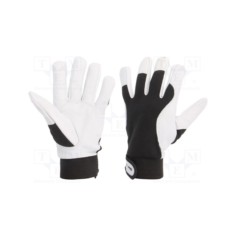 1 set x LAHTI PRO - L270811K - Protective gloves, Size: 11, black, natural leather