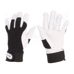 1 set x LAHTI PRO - L270809K - Protective gloves, Size: 9, black, natural leather
