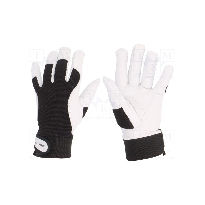 1 set x LAHTI PRO - L270809K - Protective gloves, Size: 9, black, natural leather