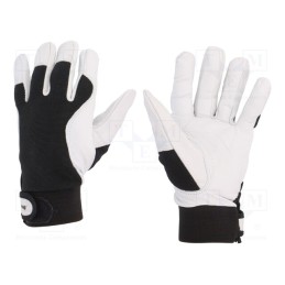 1 set x LAHTI PRO - L270810K - Protective gloves, Size: 10, black, natural leather