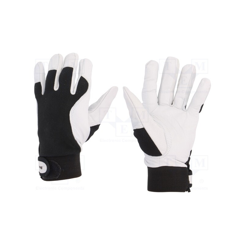 1 set x LAHTI PRO - L270810K - Protective gloves, Size: 10, black, natural leather