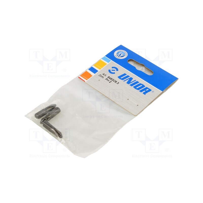 1 pcg x UNIOR - 602390 - Screwdriver bit, Phillips, PH2, Overall len: 25mm, 3pcs.