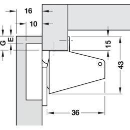 Furniture hinge for Tabbert Knaus wardrobe doors