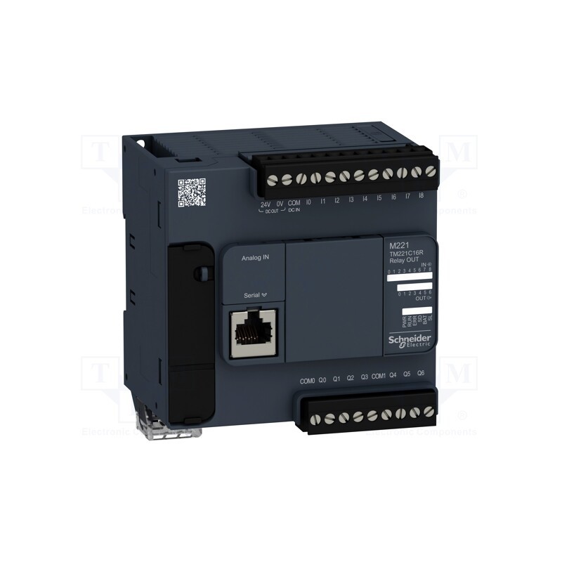 1 pcs x SCHNEIDER ELECTRIC - TM221C16R - Module: PLC programmable controller, OUT: 7, IN: 9, 100÷240VAC