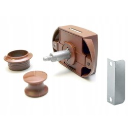 Push lock furniture lock for trailer, brown rods