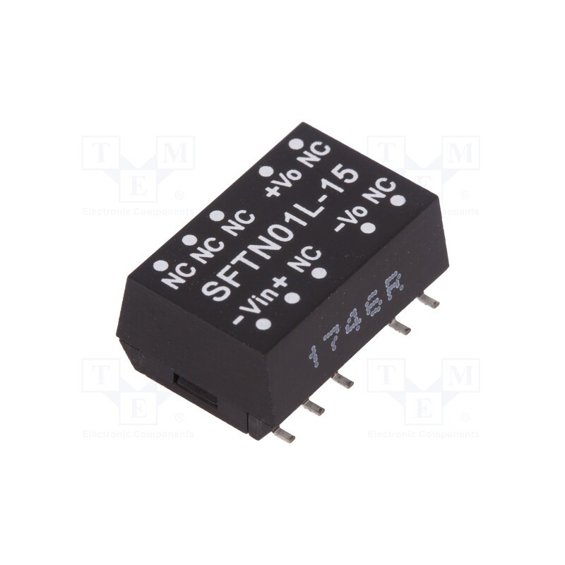 1 pcs x MEAN WELL - SFTN01L-15 - Converter: DC/DC, 1W, Uin: 4.5÷5.5V, Uout: 15VDC, Iout: 67mA, SMD