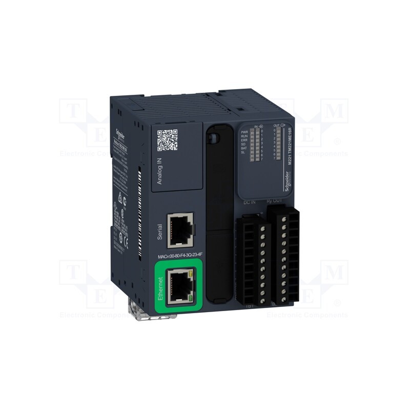 1 pcs x SCHNEIDER ELECTRIC - TM221ME16R - Module: PLC programmable controller, OUT: 8, IN: 8, 24VDC