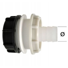 Straight connector 30 mm with nut and seal