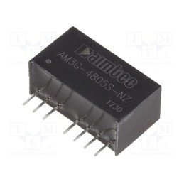1 pcs x AIMTEC - AM3G-4805S-NZ - Converter: DC/DC, 3W, Uin: 36÷75V, Uout: 5VDC, Iout: 600mA, SIP8