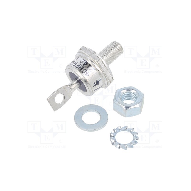 1 pcs x VISHAY - VS-40HFR20 - Diode: rectifying, 200V, 1.3V, 40A, anode to stud, DO203AB,
