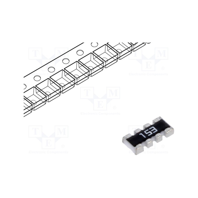 10 pcs x YAGEO - YC164-JR-0715KL - Resistor network: Y, SMD, 15kΩ, ±5%, 62.5mW, No.of resistors: 4