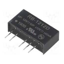 1 pcs x RECOM - RB-1212D - Converter: DC/DC, 1W, Uin: 10.8÷13.2V, Uout: 12VDC, Uout2: -12VDC