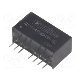 1 pcs x AIMTEC - AM1G-4812DH30-NZ - Converter: DC/DC, 1W, Uin: 36÷75V, Uout: 12VDC, Uout2: -12VDC, SIP8
