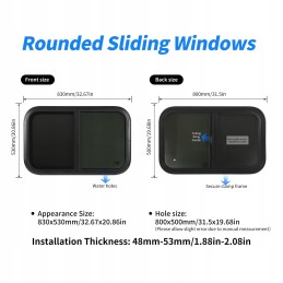 Rounded corner windows with sliding opening