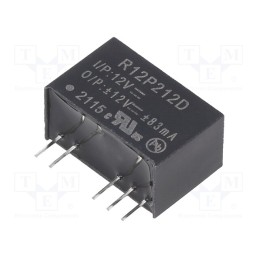 1 pcs x RECOM - R12P212D - Converter: DC/DC, 2W, Uin: 10.8÷13.2V, Uout: 12VDC, Uout2: -12VDC