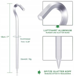 Tent peg pins 19 cm with eyelet, 12 pcs