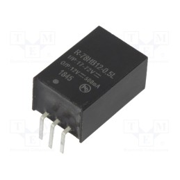 1 pcs x RECOM - R-78HB12-0.5L - Converter: DC/DC, 6W, Uin: 17÷72V, Uout: 12VDC, Iout: 0.5A, SIP3, PCB