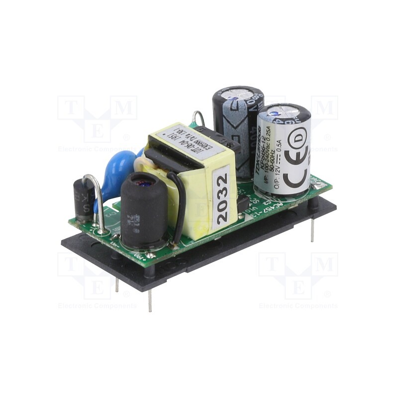 1 pcs x TDK-LAMBDA - KPSB6-12 - Converter: AC/DC, 6W, 90÷264VAC, 12VDC, Iout: 0.5A, 81%, THT, KPSB6