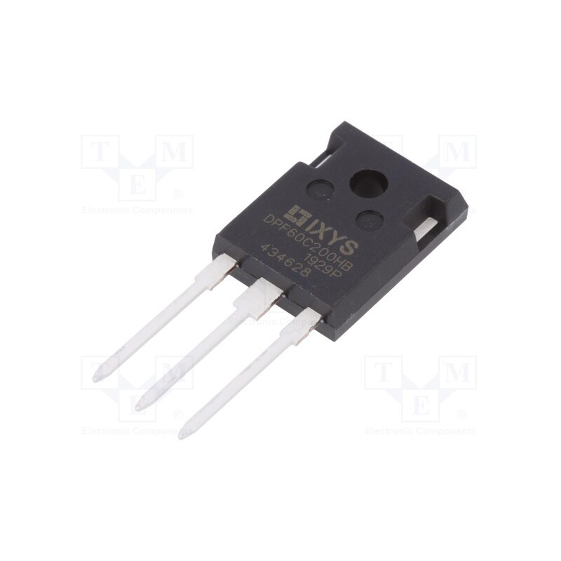 1 pcs x IXYS - DPF60C200HB - Diode: rectifying, THT, 200V, 30Ax2, , Ifsm: 400A, TO247-3