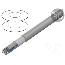 1 rol x HARTING - 9180167008 - Wire: ribbon, round, 1.27mm, stranded, Cu, unshielded, PVC, grey