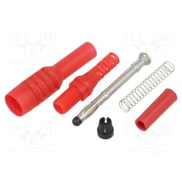 1 pcs x CLIFF - FCR6381R - Plug, 4mm banana, 10A, 1kVAC, red, insulated,with sliding cover