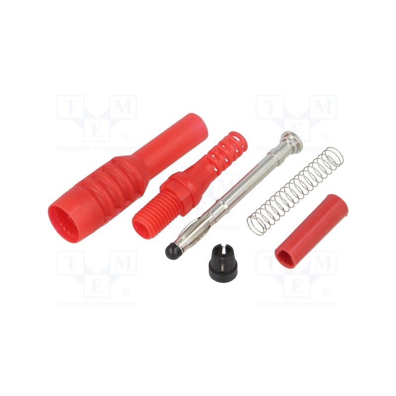 1 pcs x CLIFF - FCR6381R - Plug, 4mm banana, 10A, 1kVAC, red, insulated,with sliding cover