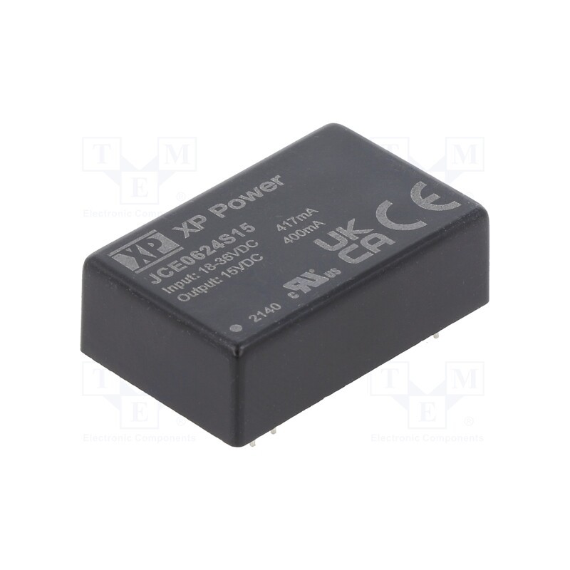 1 pcs x XP POWER - JCE0624S15 - Converter: DC/DC, 6W, Uin: 18÷36V, Uout: 15VDC, Iout: 400mA, DIP24