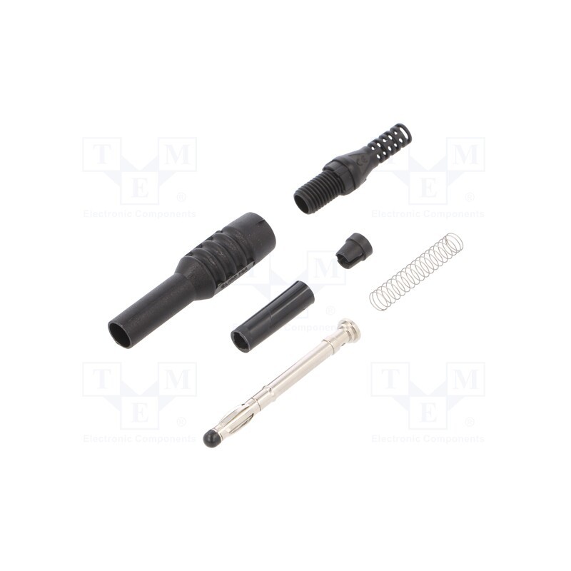 1 pcs x CLIFF - FCR6381B - Plug, 4mm banana, 10A, 1kVAC, black, insulated,with sliding cover