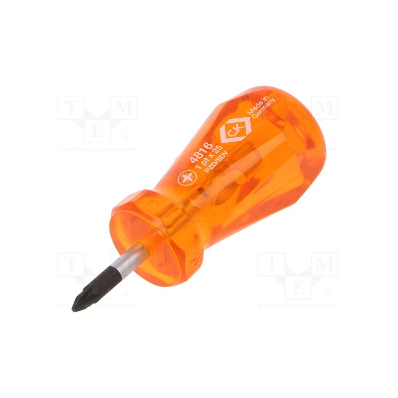 1 pcs x C.K - T4816 1 - Screwdriver, Pozidriv®, PZ1, HD Classic Stubby, Overall len: 85mm