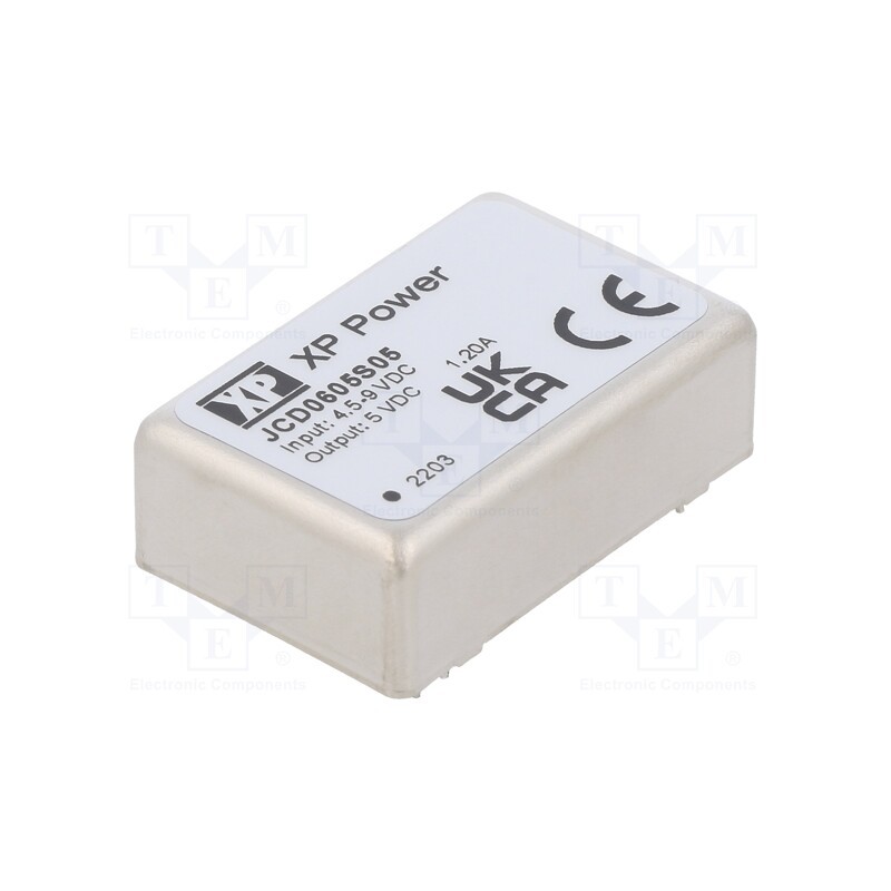 1 pcs x XP POWER - JCD0605S05 - Converter: DC/DC, 6W, Uin: 4.5÷9V, Uout: 5VDC, Iout: 1200mA, 266kHz