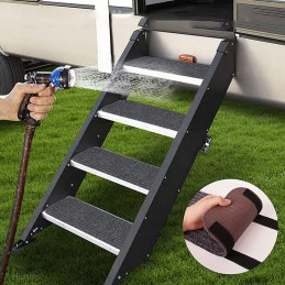 Carpet trailers for camping vehicles stair steps