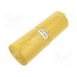 1 rol x PLAST - 03-02-16411 - Trash bags, polyetylene LD, yellow, 160l, 20pcs.