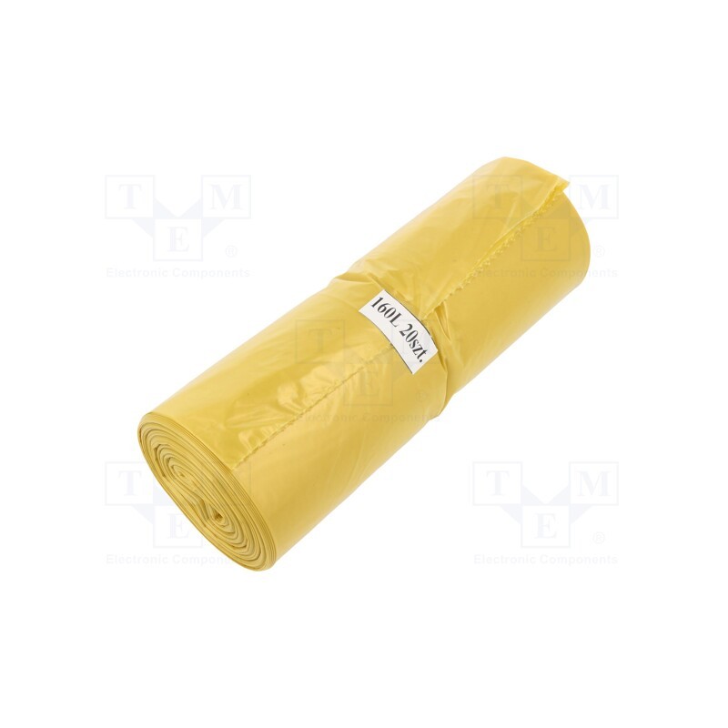 1 rol x PLAST - 03-02-16411 - Trash bags, polyetylene LD, yellow, 160l, 20pcs.