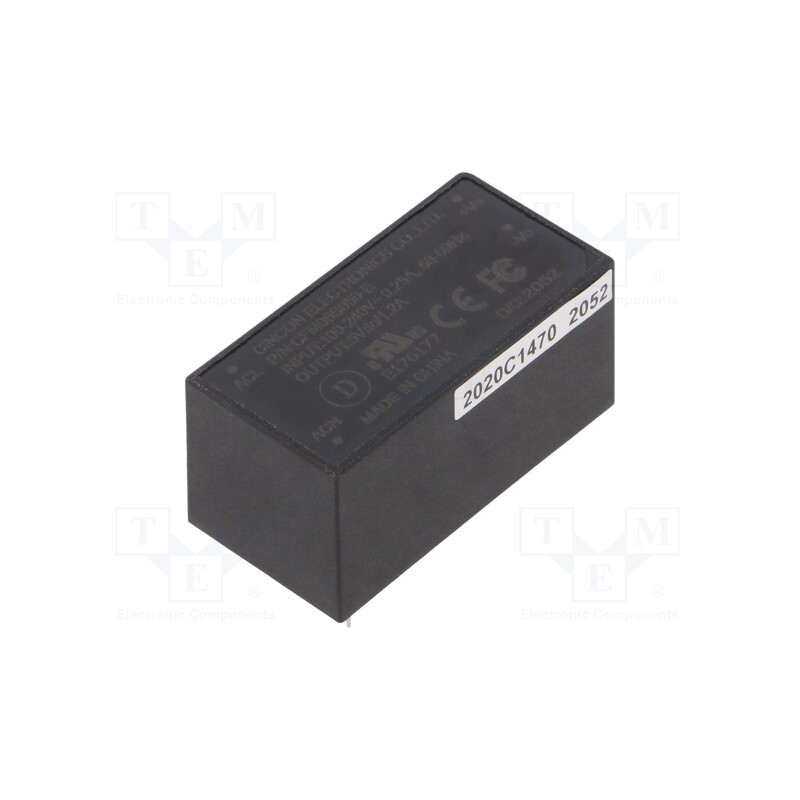 1 pcs x CINCON - CFM06S050-E - Converter: AC/DC, 6W, 90÷264VAC, Usup: 120÷370VDC, Uout: 5VDC, 78%