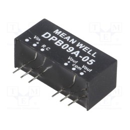 1 pcs x MEAN WELL - DPB09A-05 - Converter: DC/DC, 9W, Uin: 9÷18V, Uout: 5VDC, Uout2: -5VDC, SIP8, THT