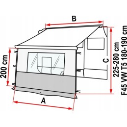 Front wall with window for the Blocker Pro 550 Fiamma awning