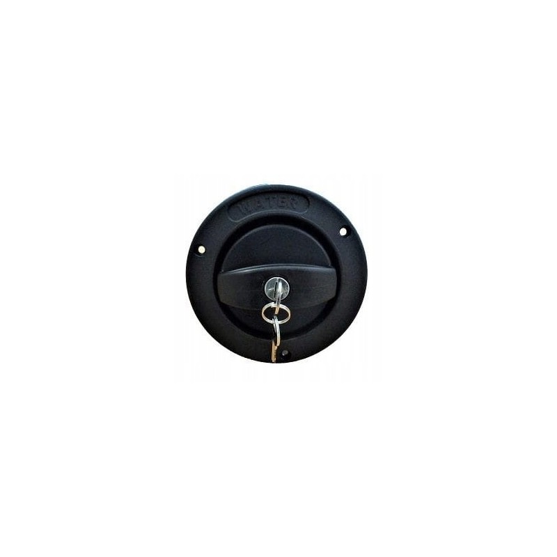Water filler lockable with a black key